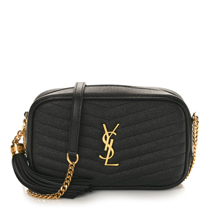 Saint Laurent Grain De Poudre Matelasse Monogram Mini Lou Camera Bag Black 1 of 8