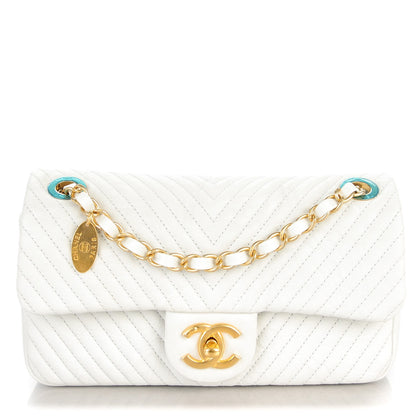 Chanel Wrinkled Lambskin Chevron Quilted Small Flap White 1 of 9