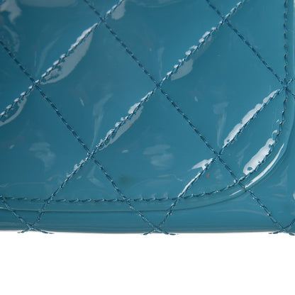 Chanel Patent Quilted Card Holder Turquoise 8 of 8