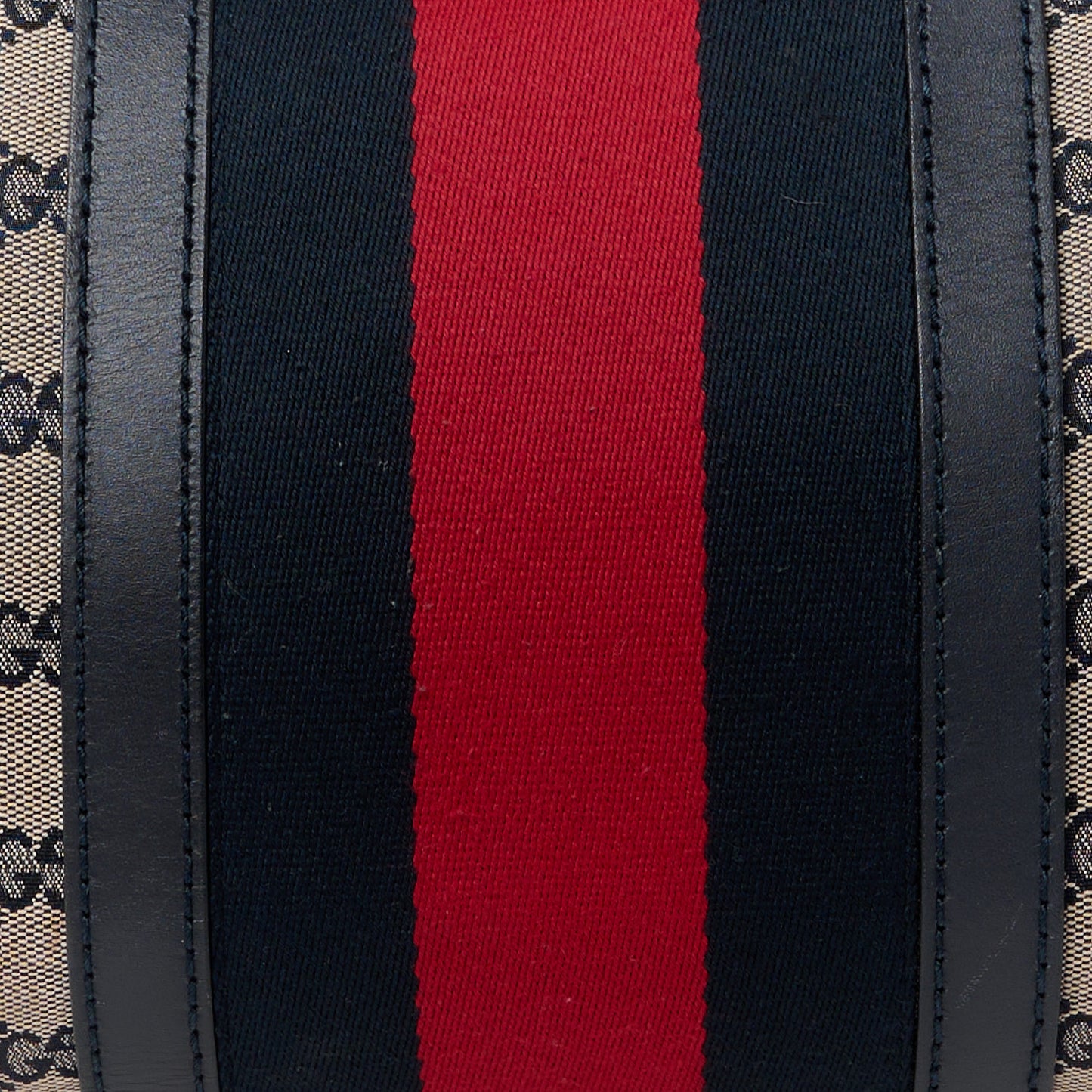 Monogram Selleria Calfskin Vintage Web Medium Boston Beige Blue