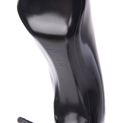 Saint Laurent Patent Calfskin Teddy High Vamp 105 Pumps 39.5 Black 10 of 10