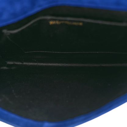 Saint Laurent Patent Calfskin Monogram Large Belle De Jour Clutch Royal Blue 5 of 10