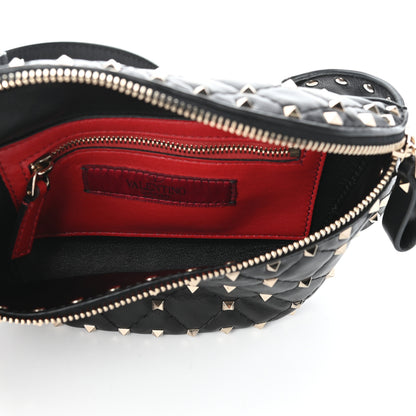 Valentino Garavani Lambskin Rockstud Spike Belt Bag 85 Black 5 of 9