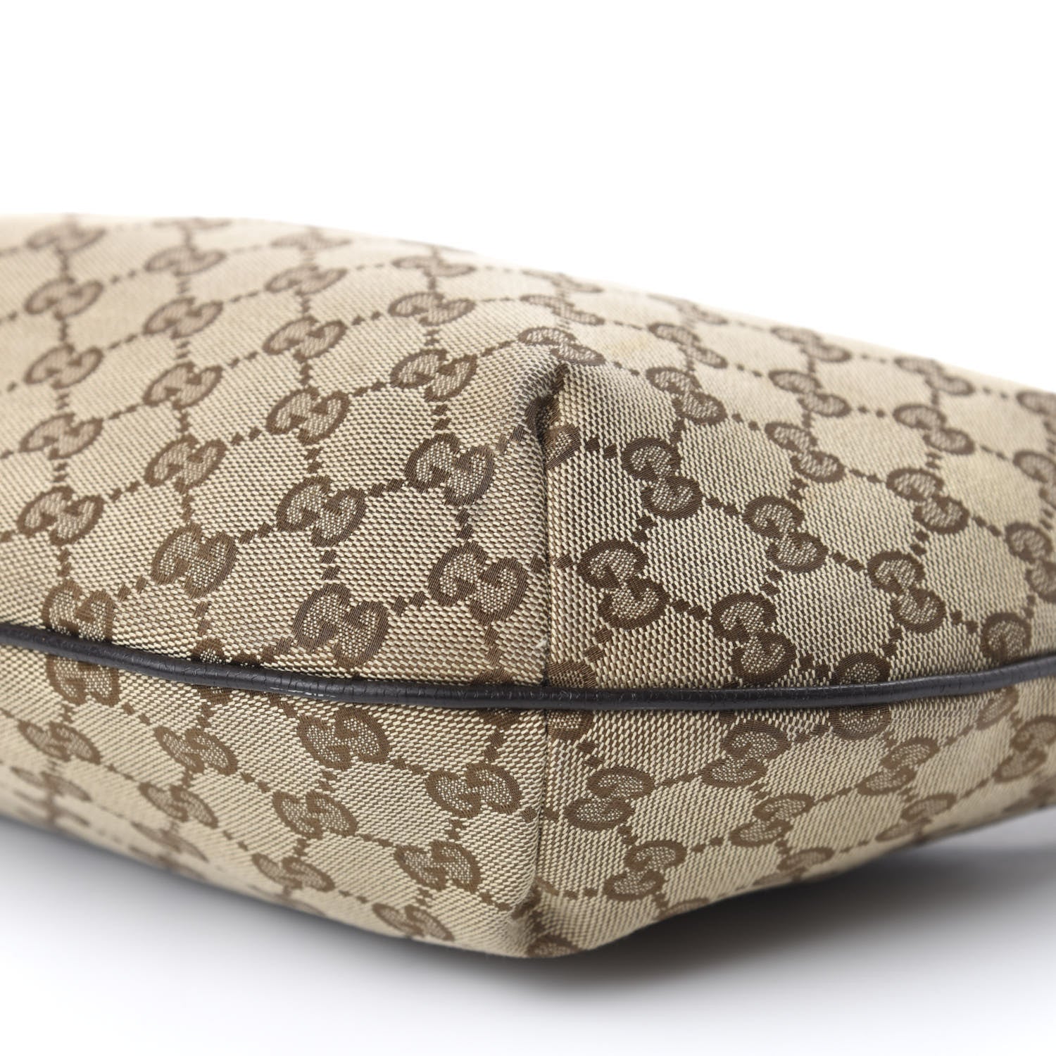 Gucci Monogram Web Medium Half Moon Hobo Dark Brown 7 of 10