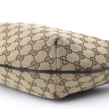 Gucci Monogram Web Medium Half Moon Hobo Dark Brown 7 of 10