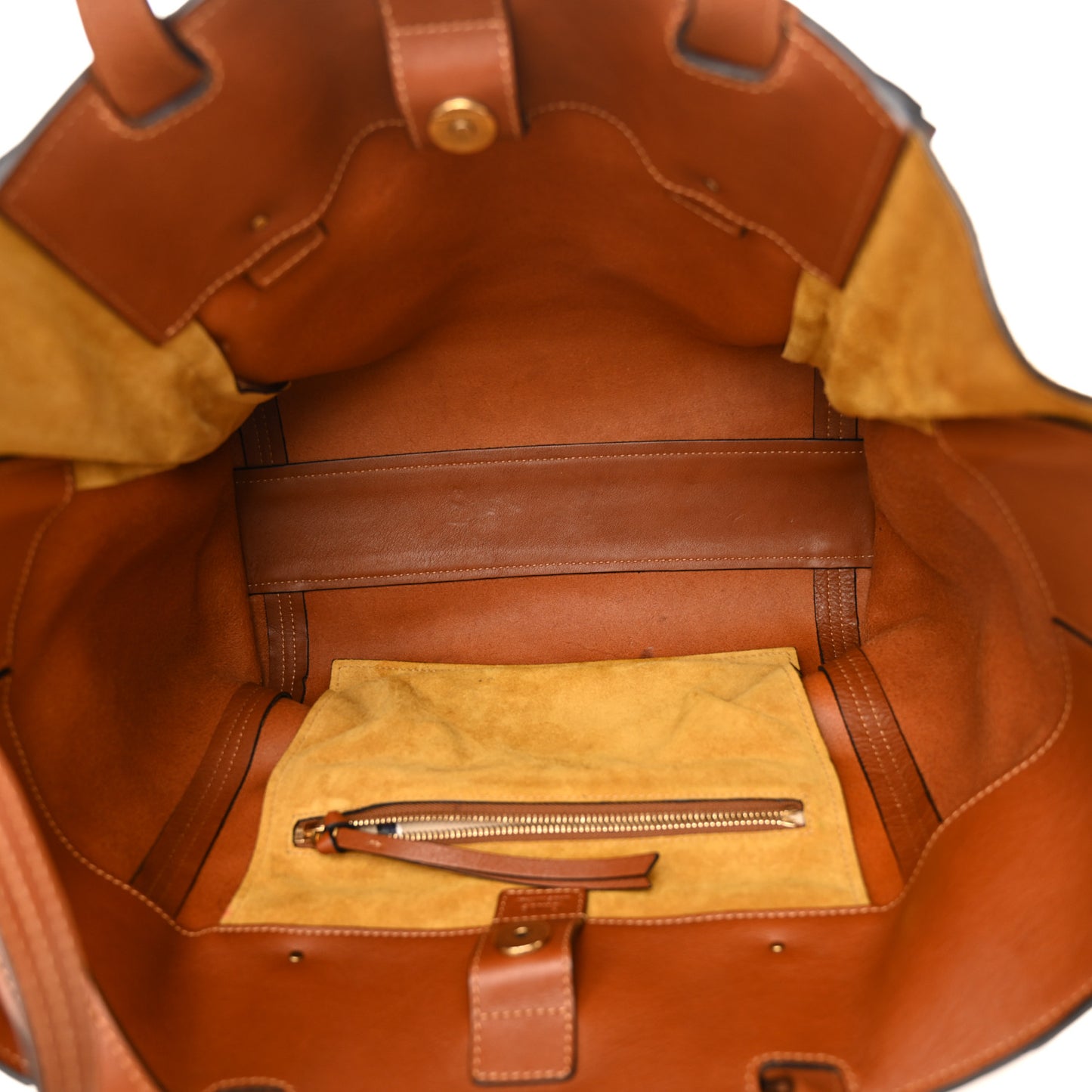 Smooth Calfskin Medium Milo Shopping Tote Caramel