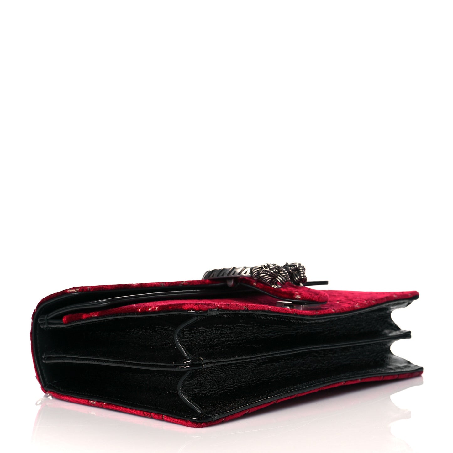 Velvet Skipper GG Monogram Small Dionysus Shoulder Bag Red Cipria Black