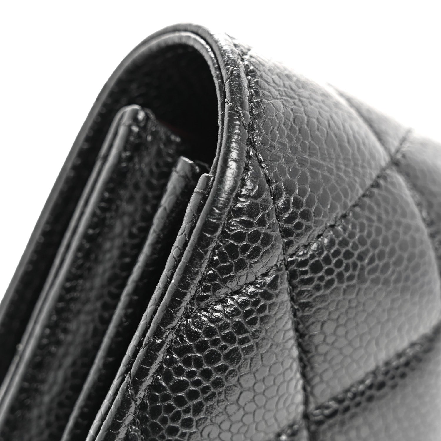 Chanel Caviar Quilted Large Gusset Flap Wallet Black 13 of 14