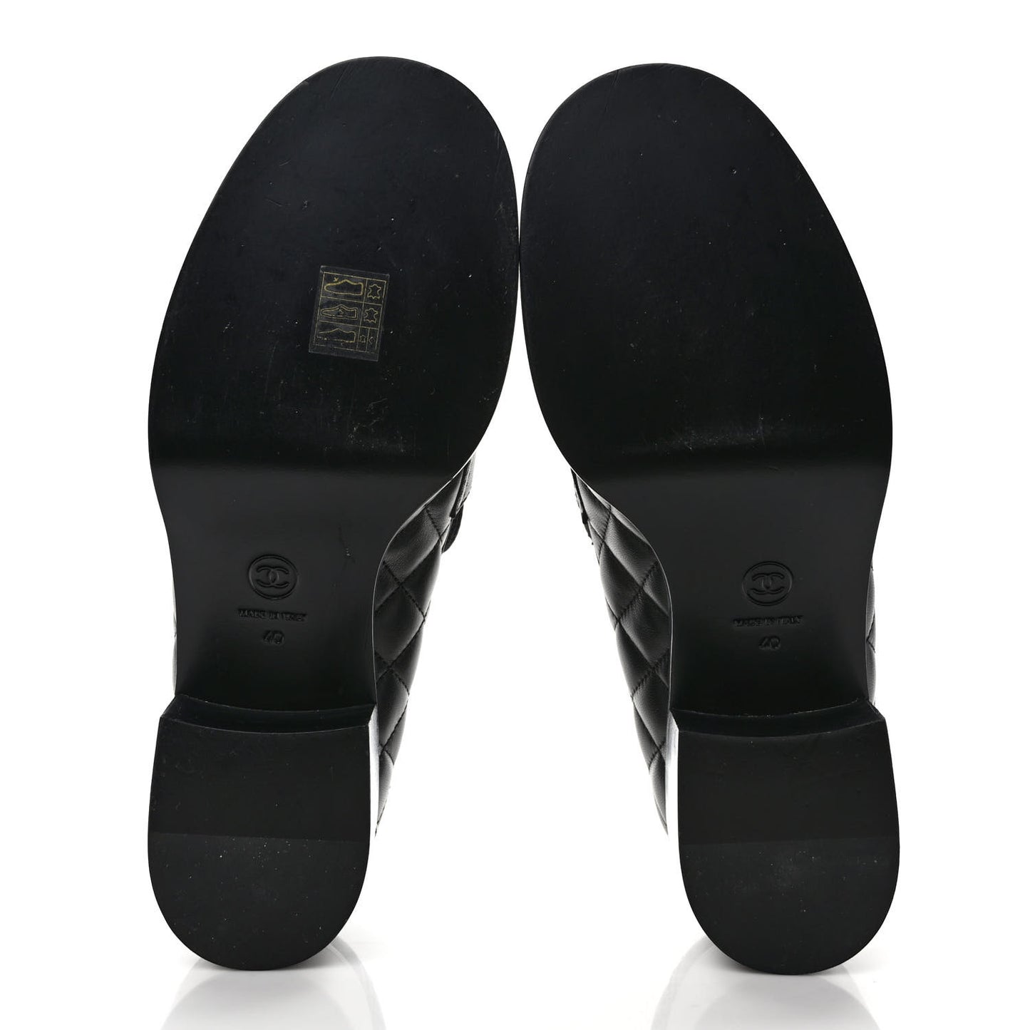 Lambskin Quilted CC Heart Loafers 40 Black