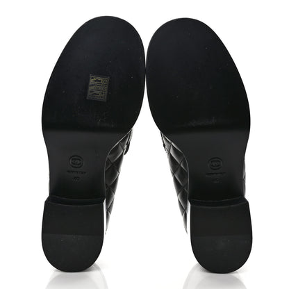 Chanel Lambskin Quilted CC Heart Loafers 40 Black 5 of 7