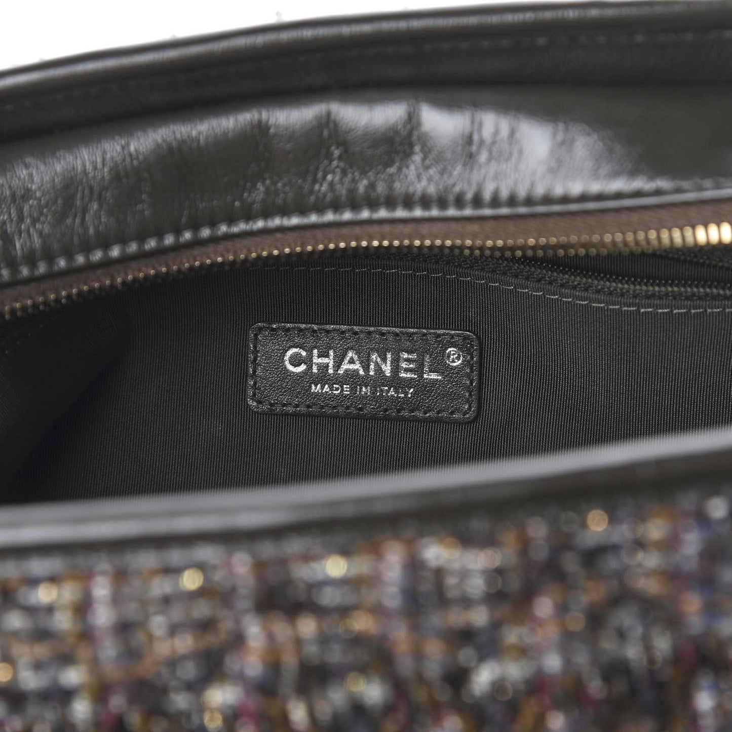 Tweed Calfskin Medium Gabrielle Hobo Brown