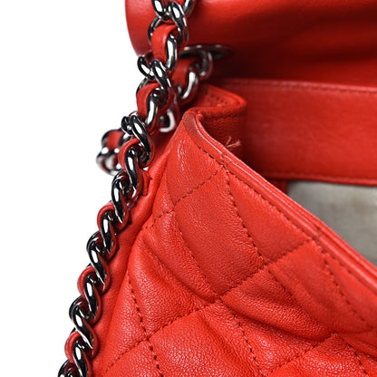Chanel Washed Lambskin Quilted Maxi Chain Around Flap Red 12 of 16