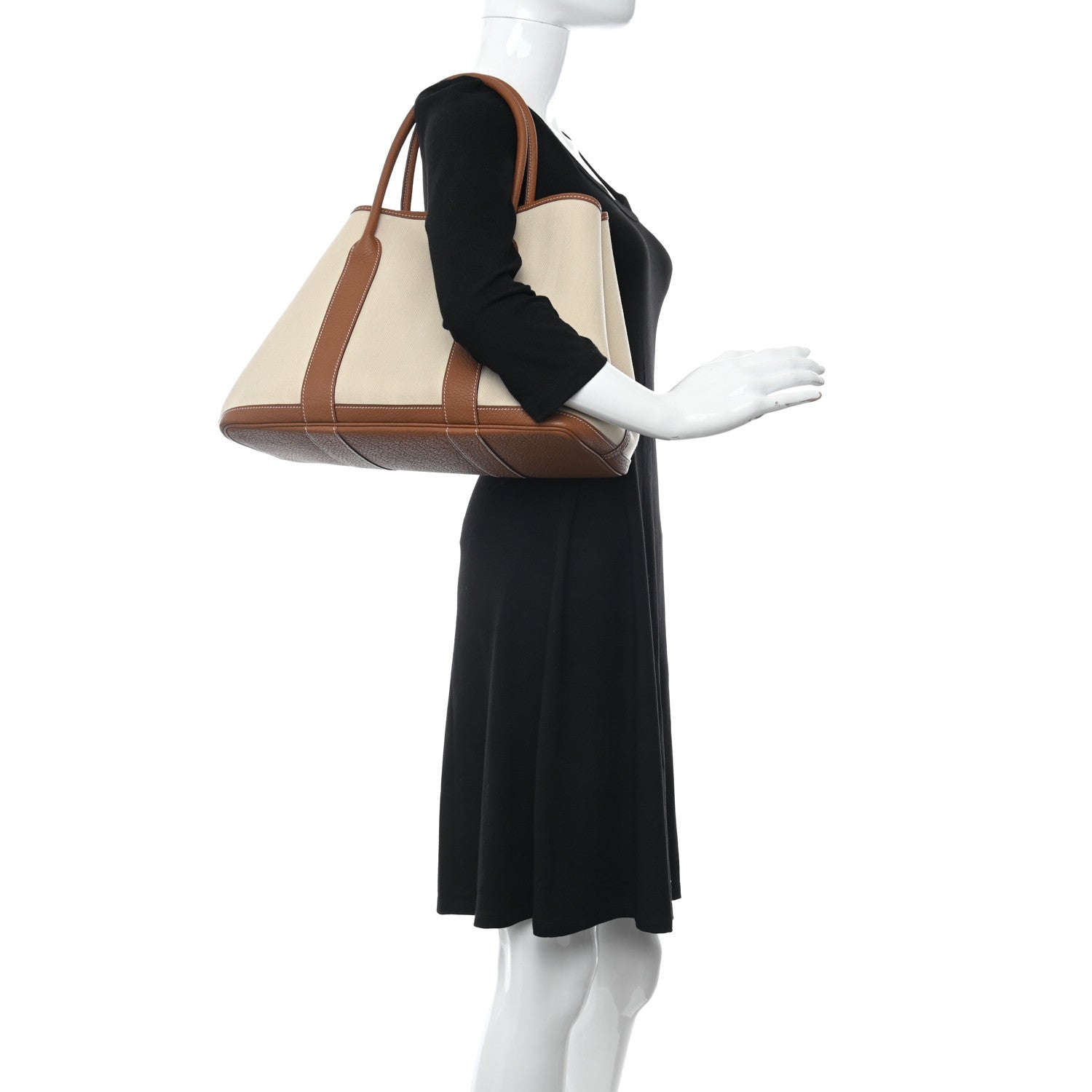 Hermes Grand Chevron Weave Negonda Garden Party 36 MM Tote Craie Gold 2 of 12