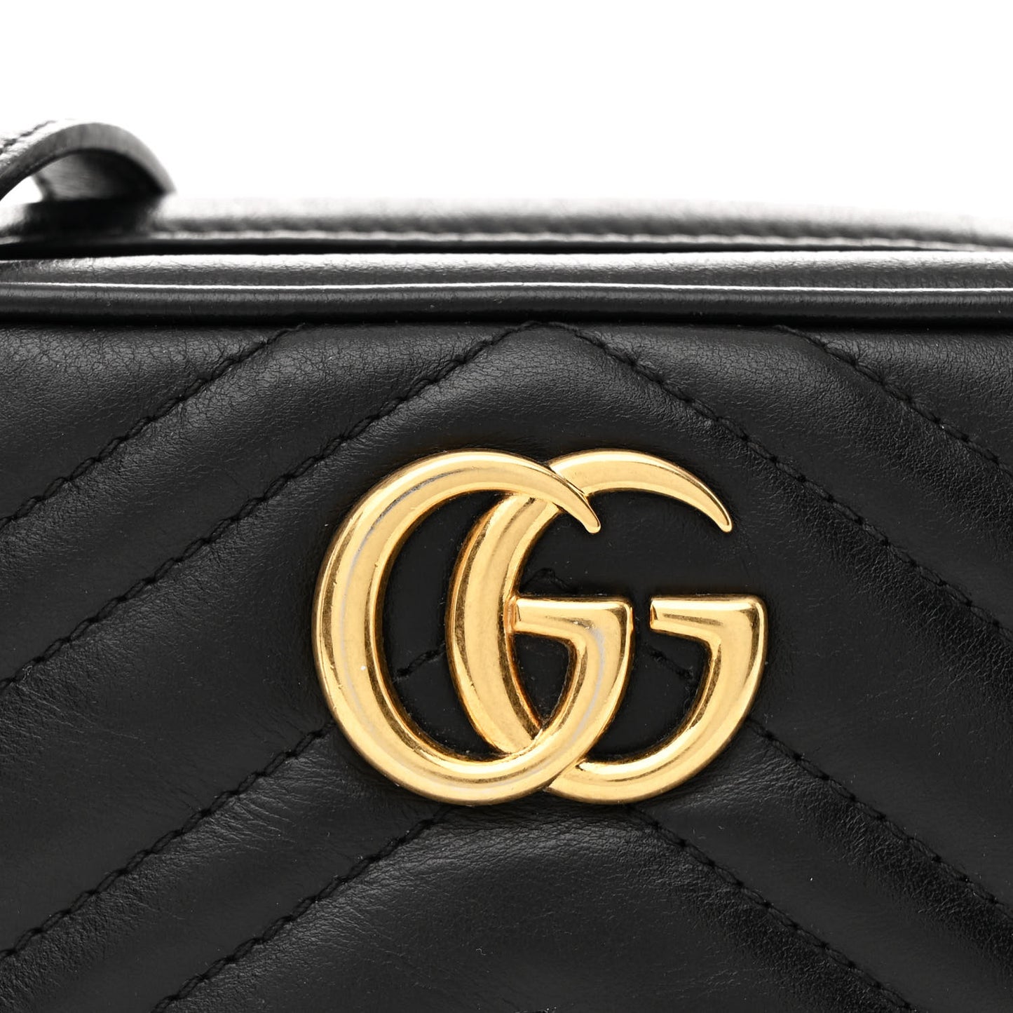 Calfskin Matelasse Mini GG Marmont Chain Shoulder Bag Black