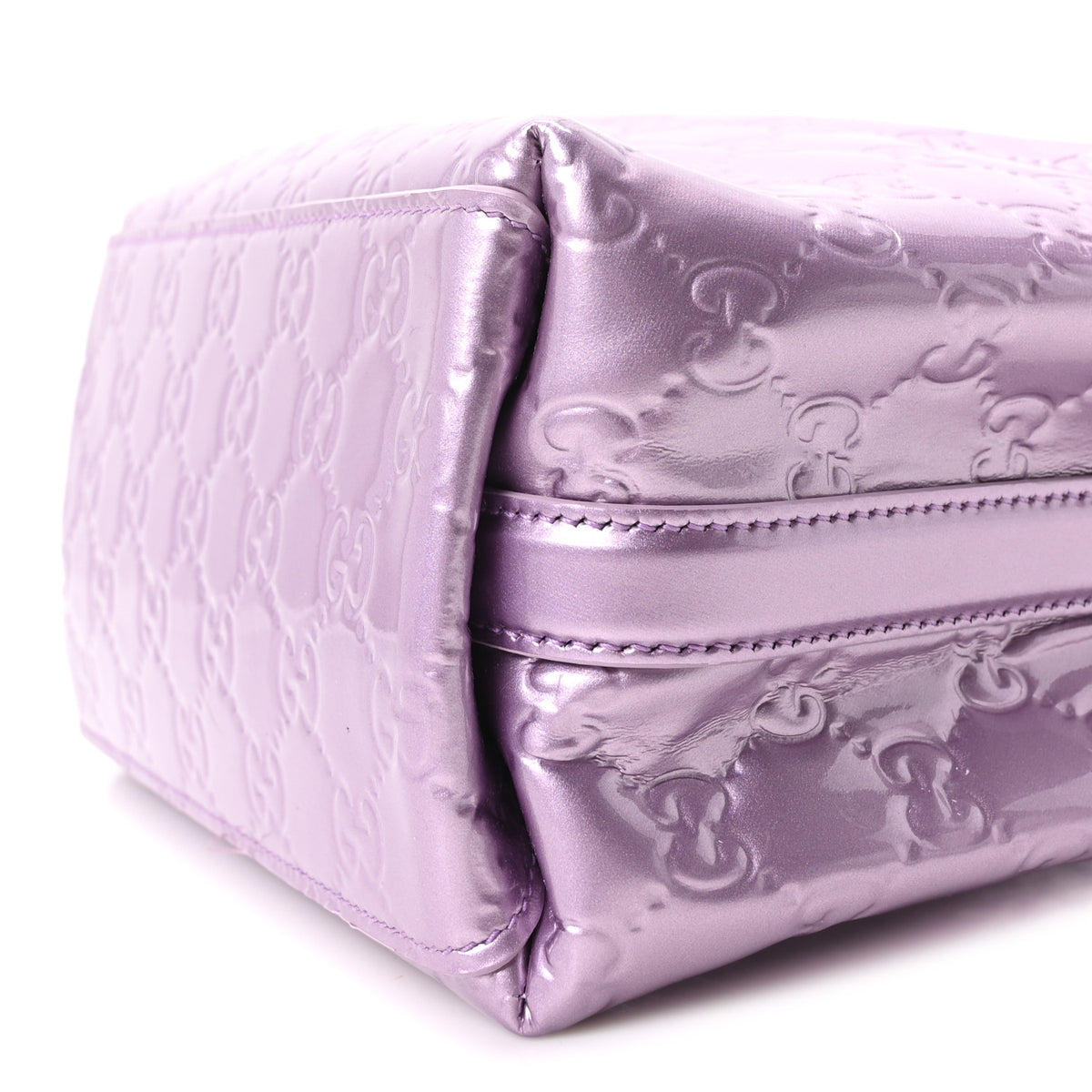 Gucci Patent GG Guccissima Emblem Small Bucket Bag Purple 10 of 10
