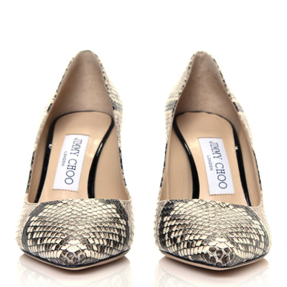 Jimmy Choo Calfskin Snake Print Pointy Toe Romy 85 Pumps 36 Natural 3 of 8