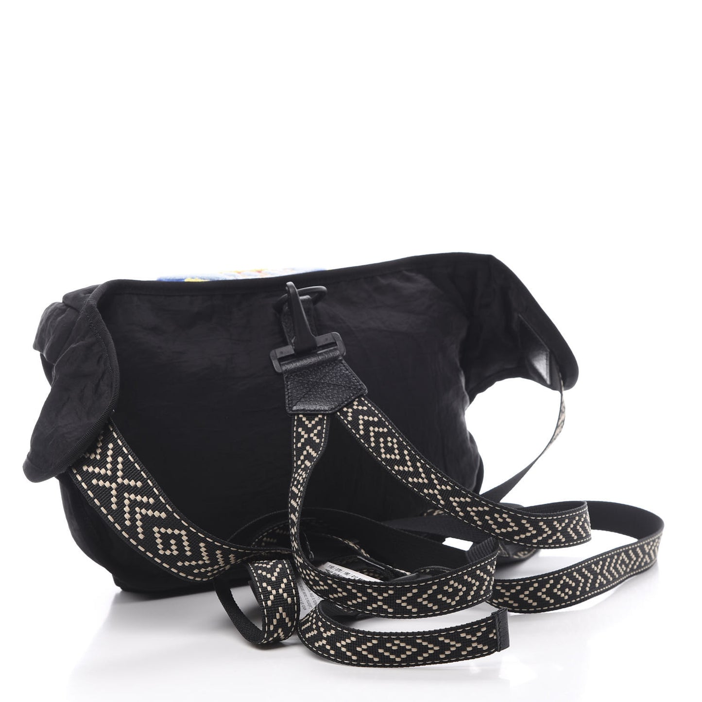 Nylon 80s Logo Patch Belt Bag Black