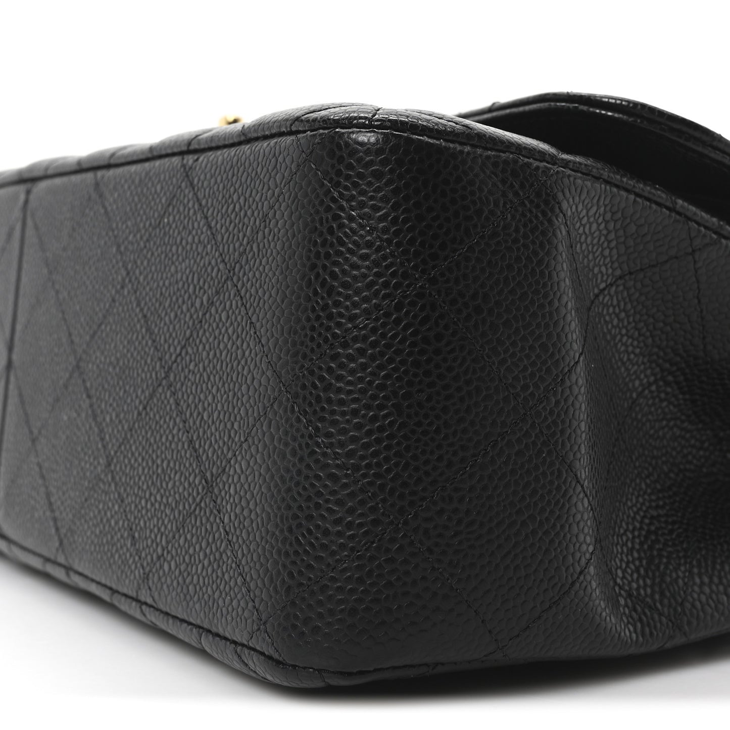 Caviar Quilted Jumbo Double Flap Black