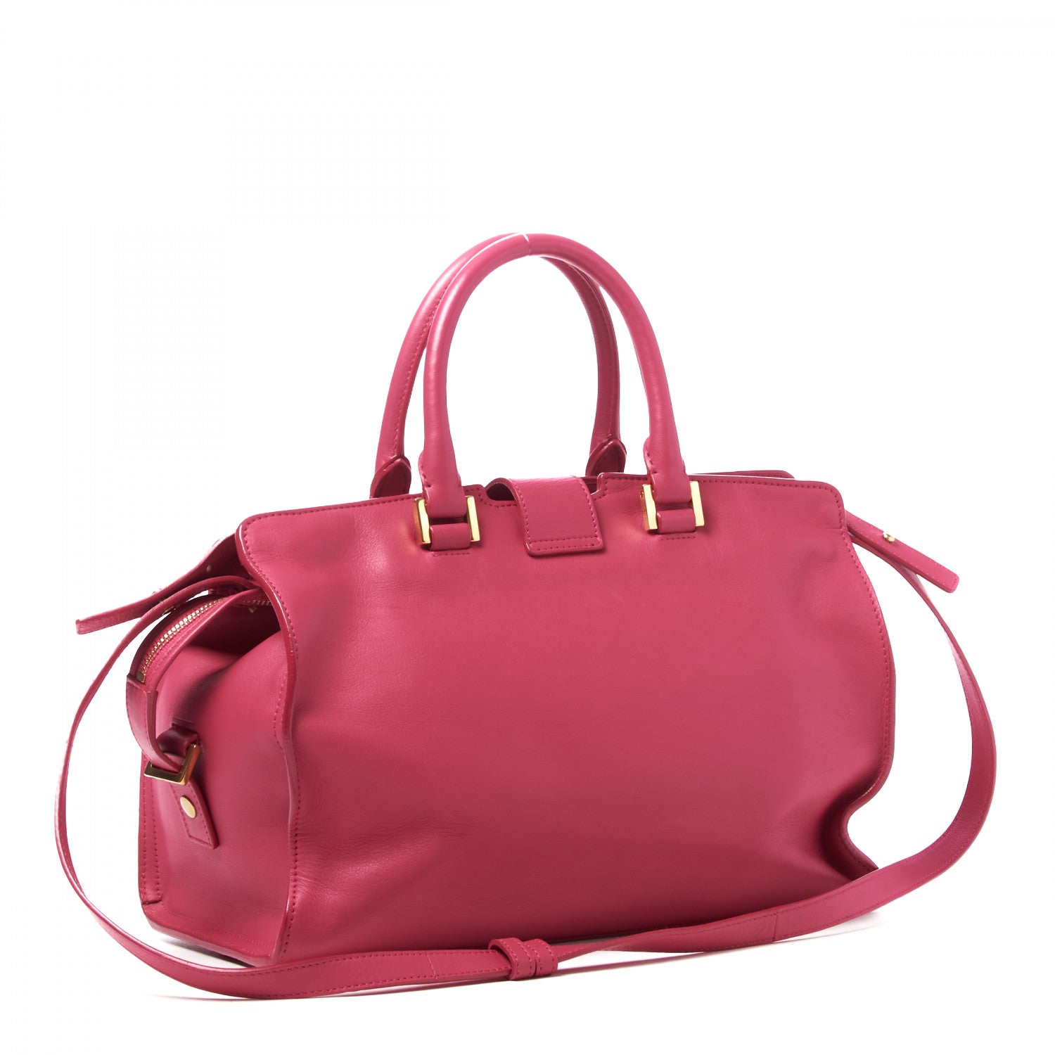 Saint Laurent Calfskin Small Classic Y Cabas Fuchsia 2 of 7