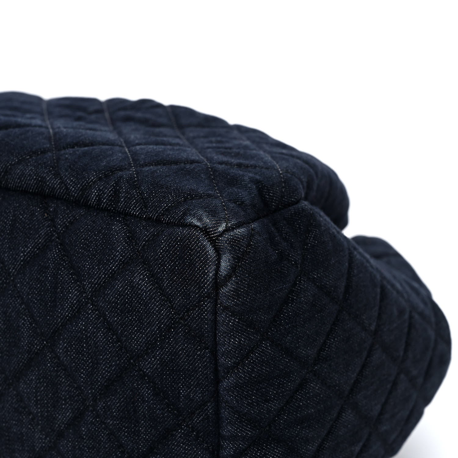 Chanel Washed Denim Quilted Small Urban Spirit Drawstring Bag Dark Blue 10 of 12