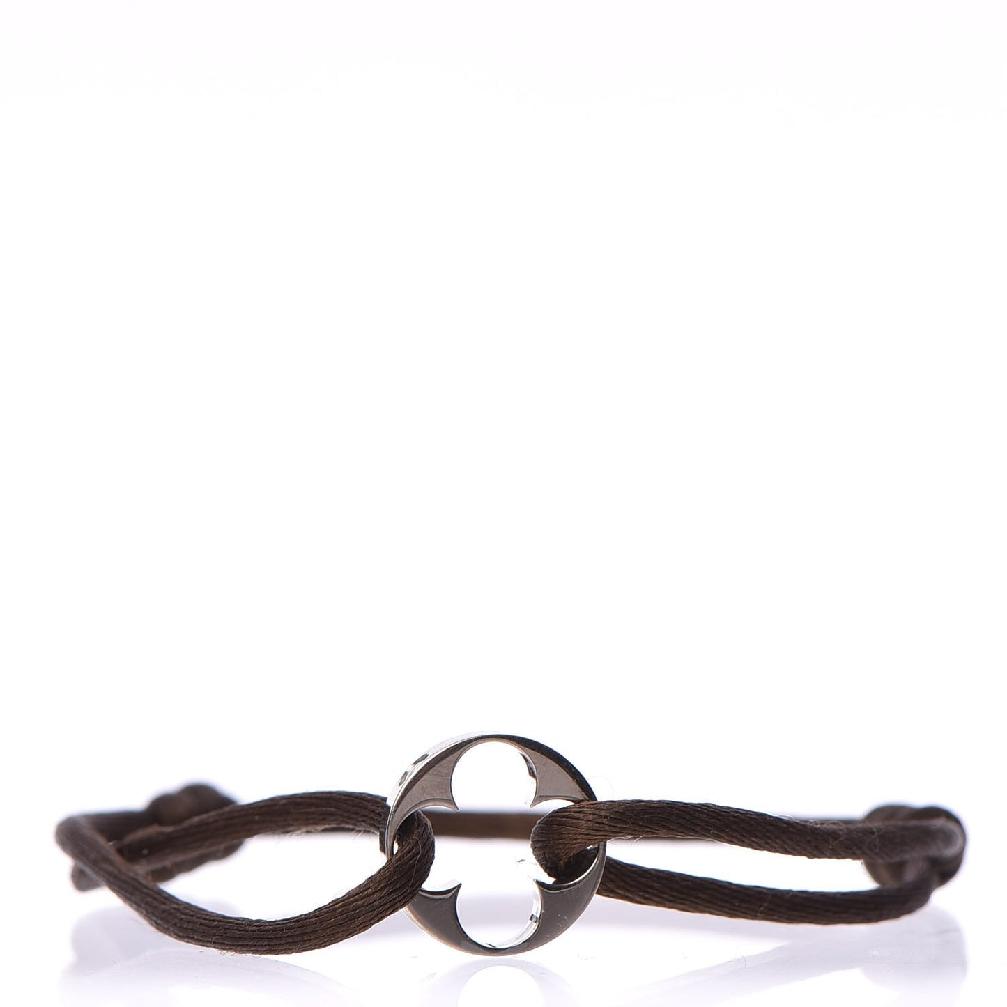 18K White Gold Empreinte Cord Bracelet Brown