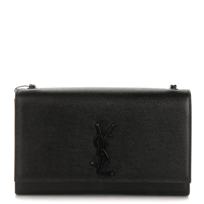 Saint Laurent Grain De Poudre Medium Classic Monogram Kate Satchel Black 1 of 7