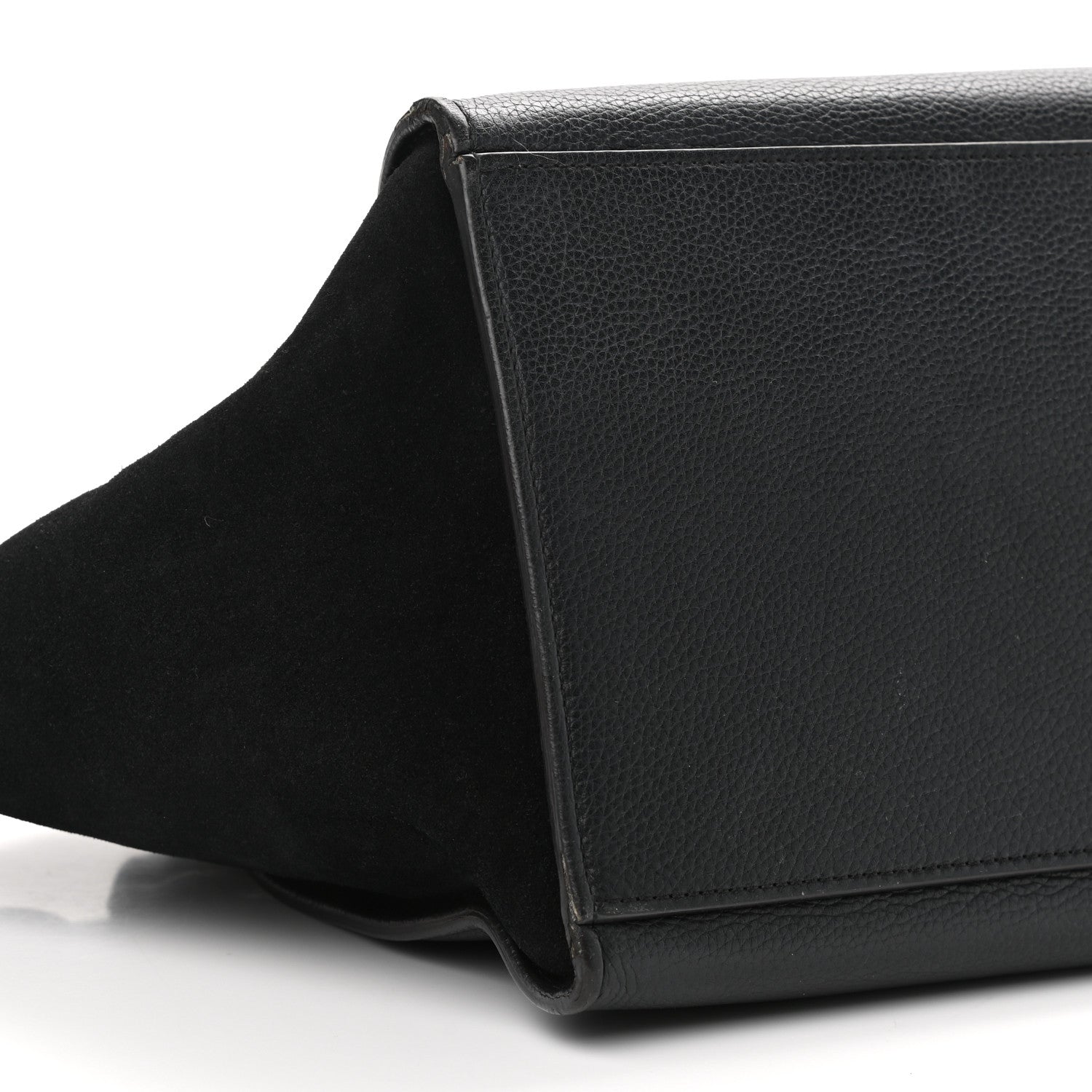 Celine Drummed Calfskin Suede Medium Trapeze Black 9 of 12