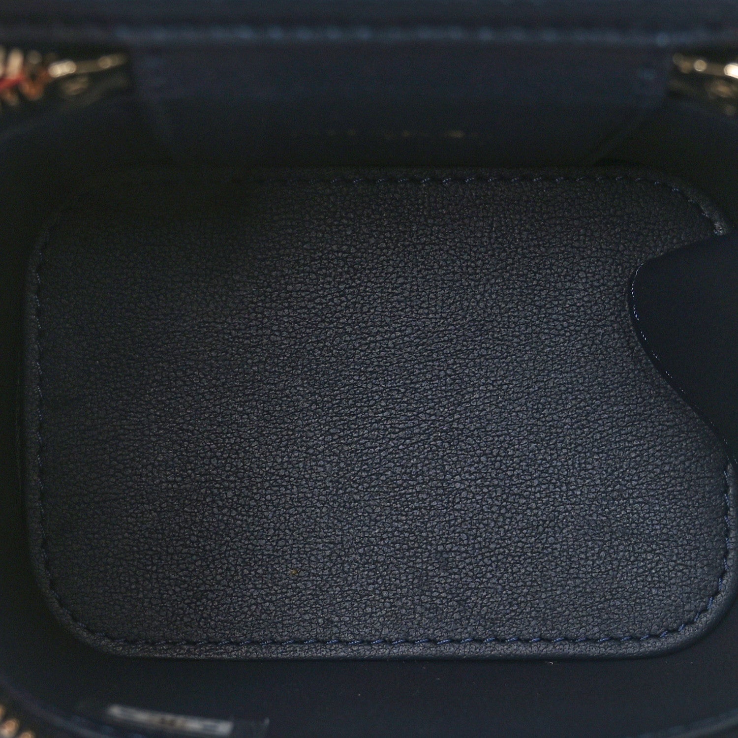 Chanel Wool Plaid Quilted Mini Vanity Case With Chain Blue 6 of 12