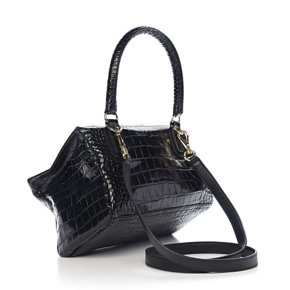 Givenchy Calfskin Crocodile Embossed Small Pandora Black 2 of 9