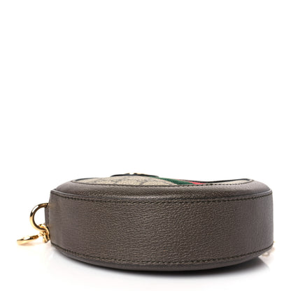 Gucci GG Supreme Monogram Web Mini Ophidia Round Shoulder Bag Brown 4 of 9