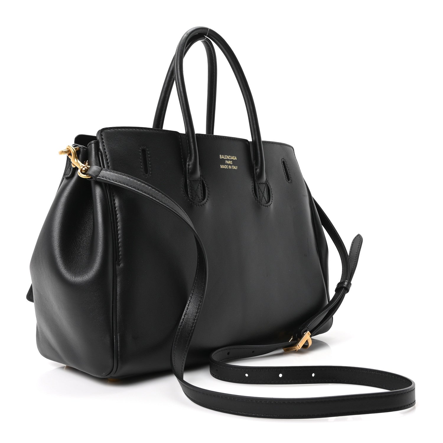 Balenciaga Smooth Calfskin Small Bel Air Carry All Bag Black 2 of 8