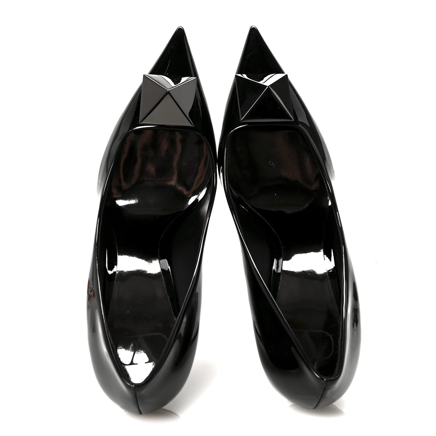 Valentino Garavani Patent Tonal One Stud 100mm Pumps 40.5 Black 2 of 9