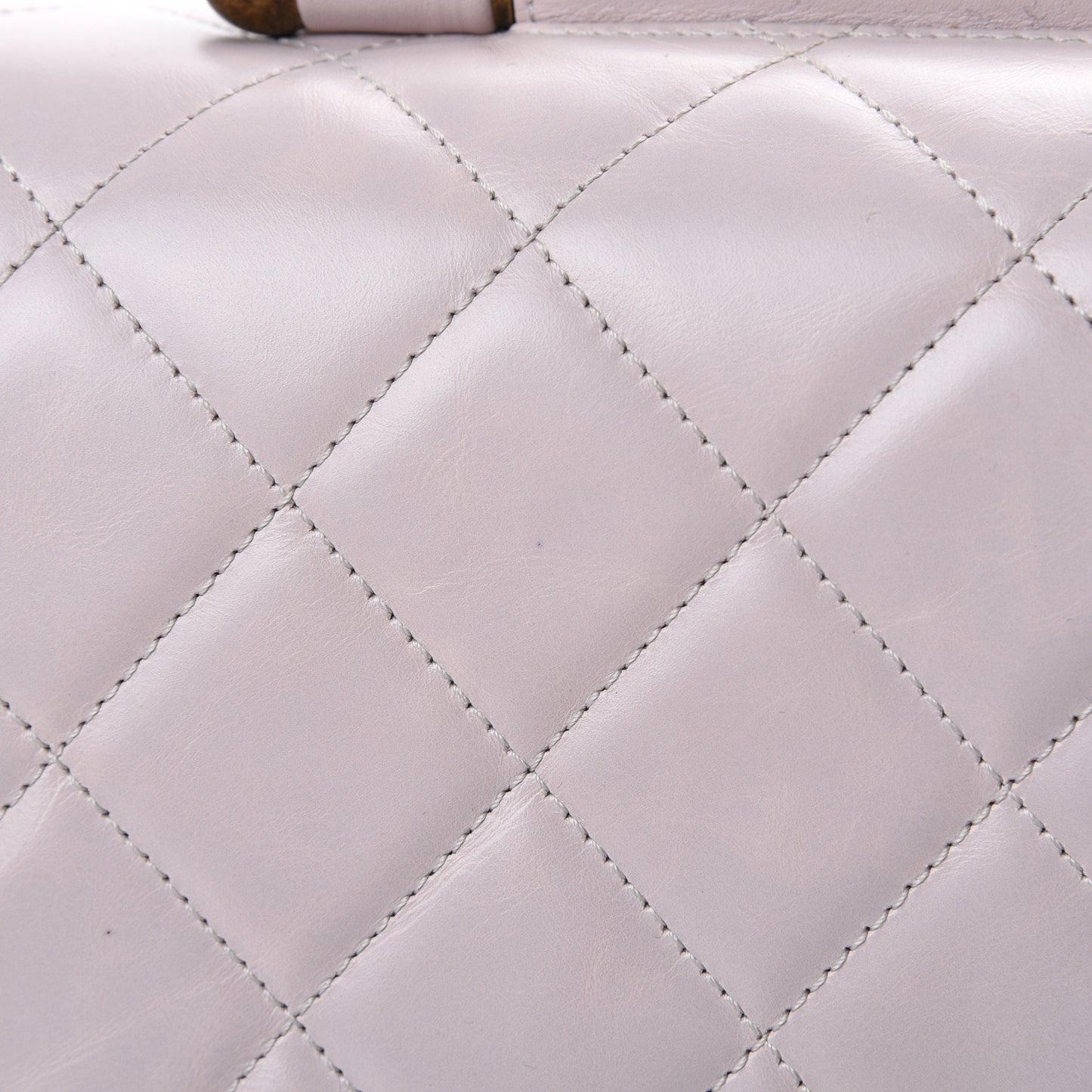 Calfskin Quilted Large Gold Bar Top Handle Flap Light Pink