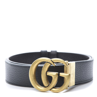 Gucci Calfskin Double G Reversible 37mm Belt 90 36 Black Cocoa 1 of 6