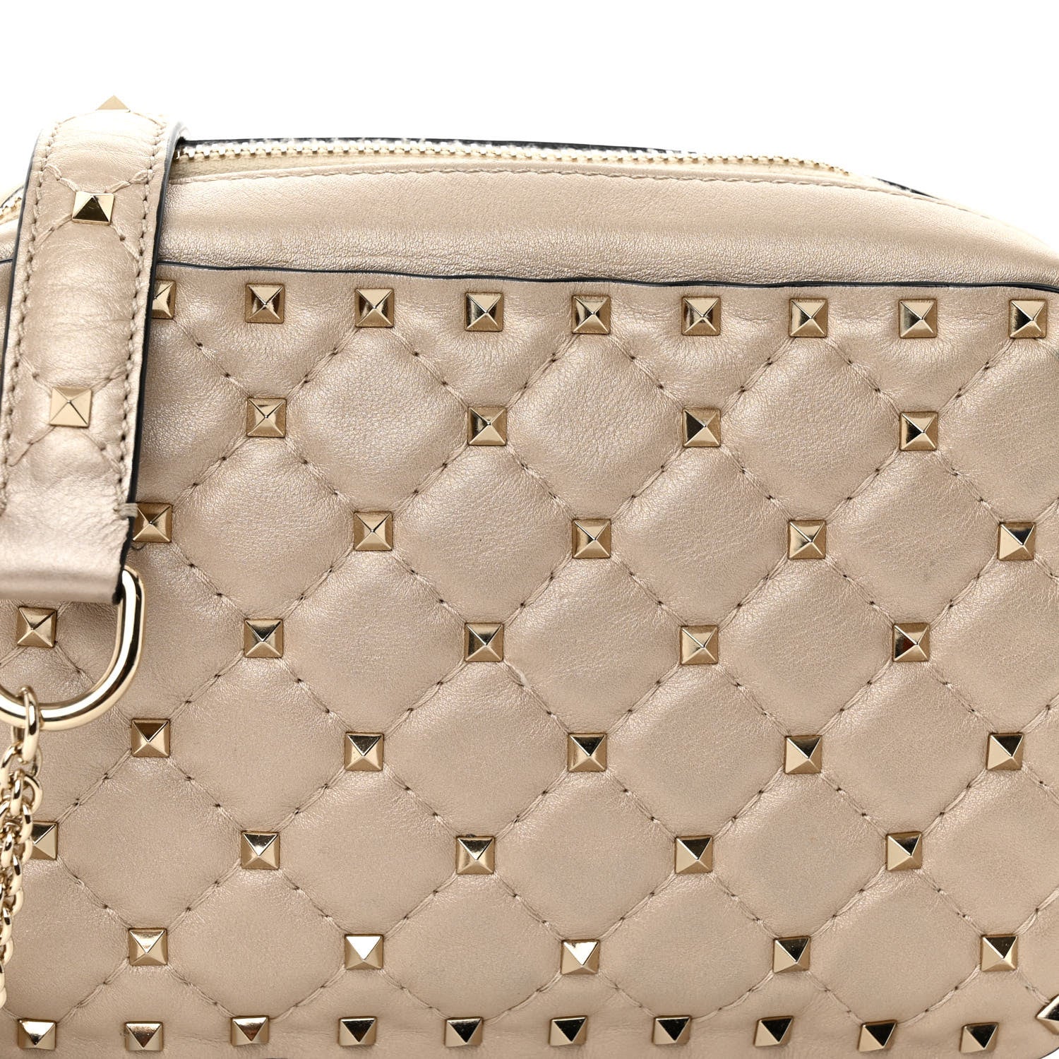 Valentino Garavani Metallic Nappa Rockstud Spike Camera Crossbody Bag Skin 7 of 10