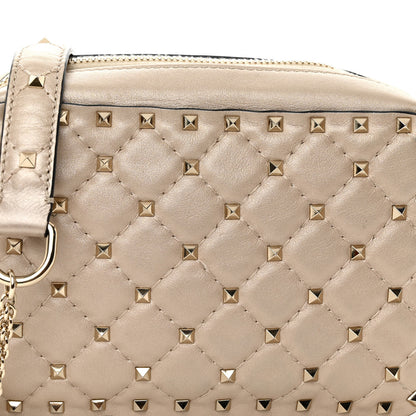 Valentino Garavani Metallic Nappa Rockstud Spike Camera Crossbody Bag Skin 7 of 10