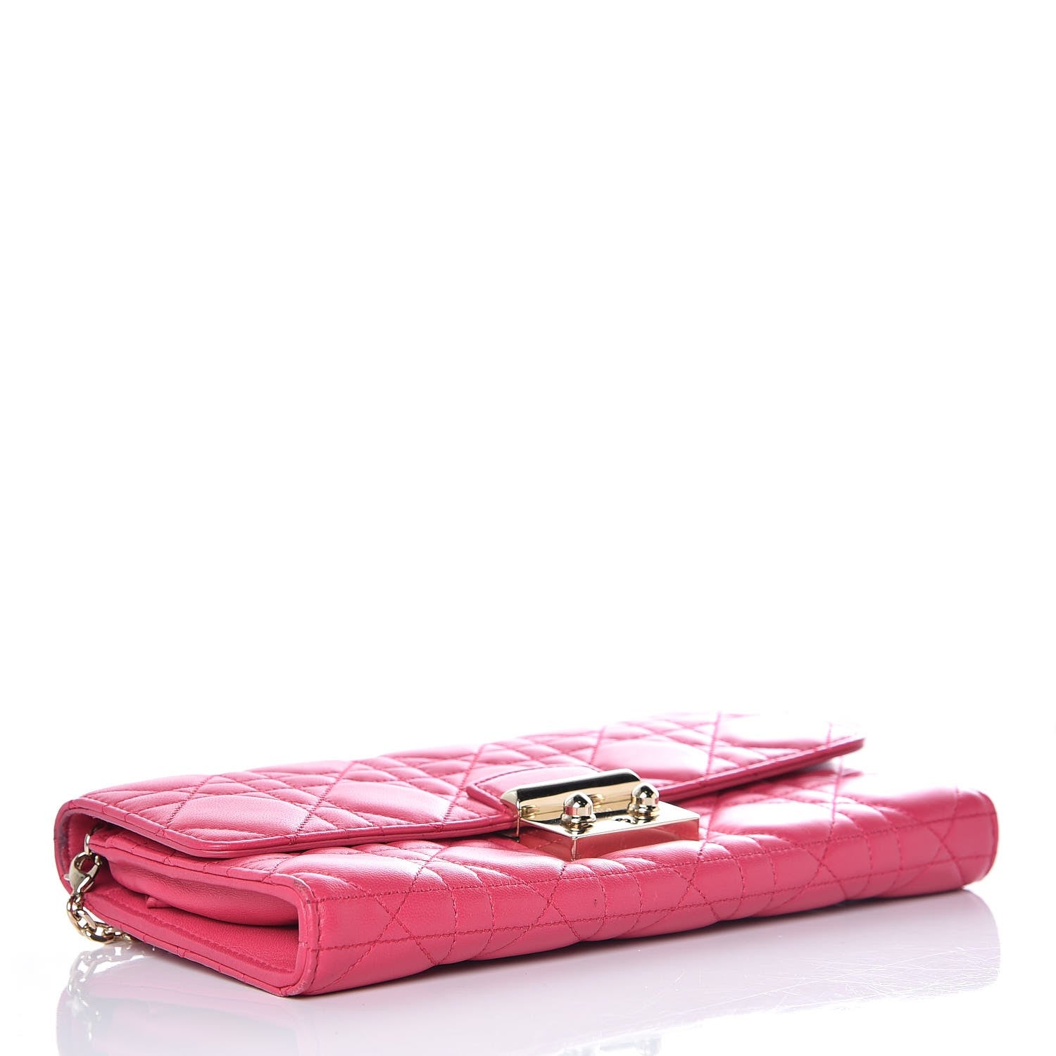 Christian Dior Lambskin Cannage Miss Dior Chain Wallet Fuchsia 4 of 11