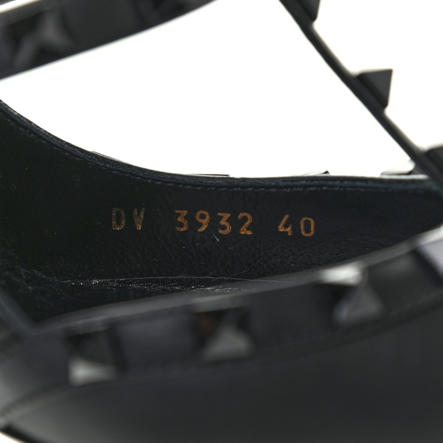 Calfskin Lacquered Monochrome Rockstud Ankle Strap 100mm Pumps 40 Black