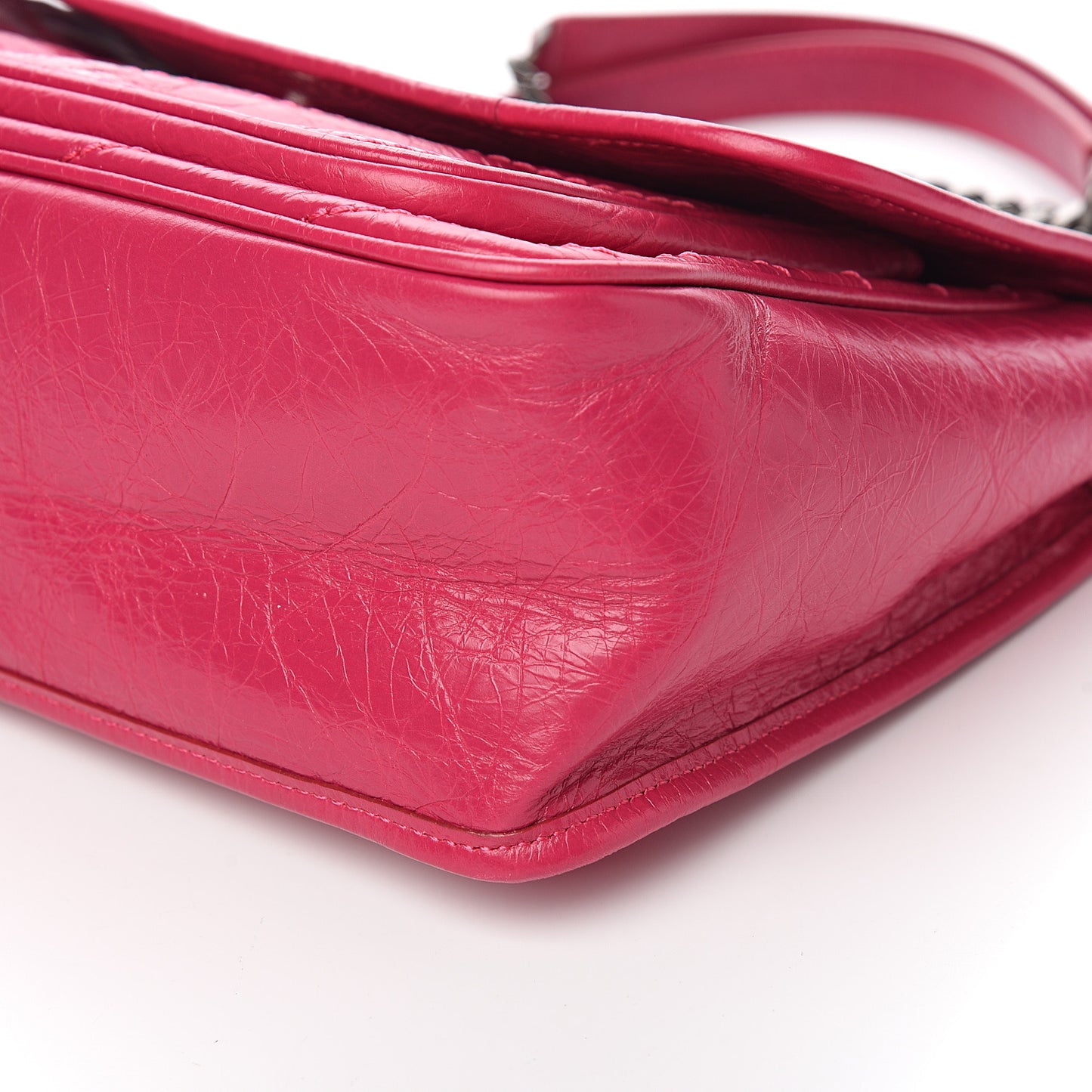 Crinkled Calfskin Matelasse Monogram Medium Niki Chain Satchel Freesia