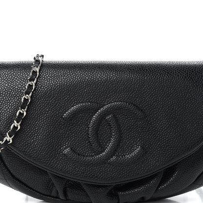 Chanel Caviar Half Moon Wallet On Chain WOC Black 11 of 11