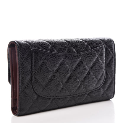 Chanel Caviar Quilted Long Flap Wallet Black 3 of 9
