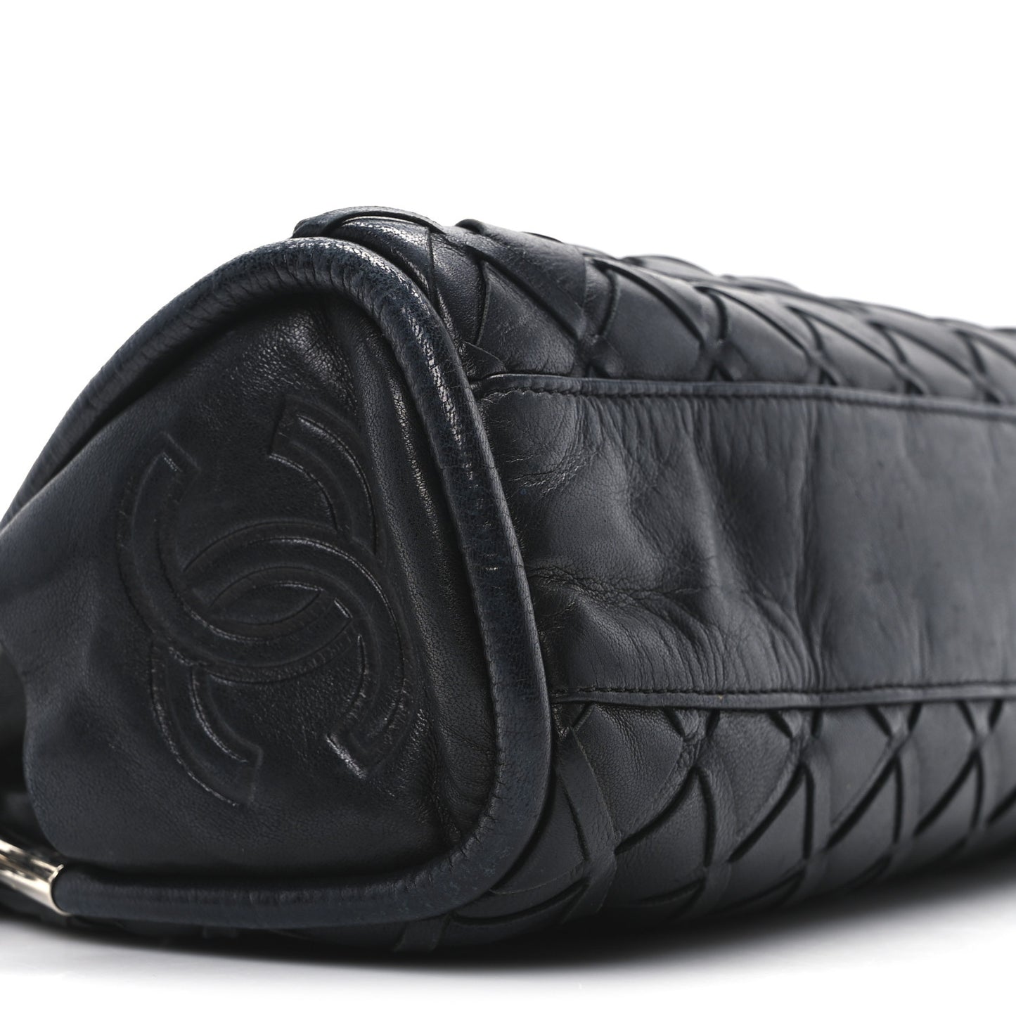 Lambskin Woven Small Ultimate Soft Sombrero Hobo Black