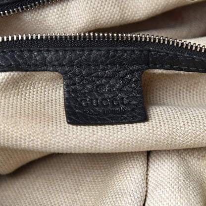 Gucci Pebbled Calfskin Studded Medium Soho Chain Shoulder Bag Black 7 of 14