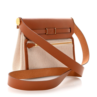Hermes Military Toile Vache Hunter Herbag Zip Retourne 20 Ecru Beige Fauve 3 of 10