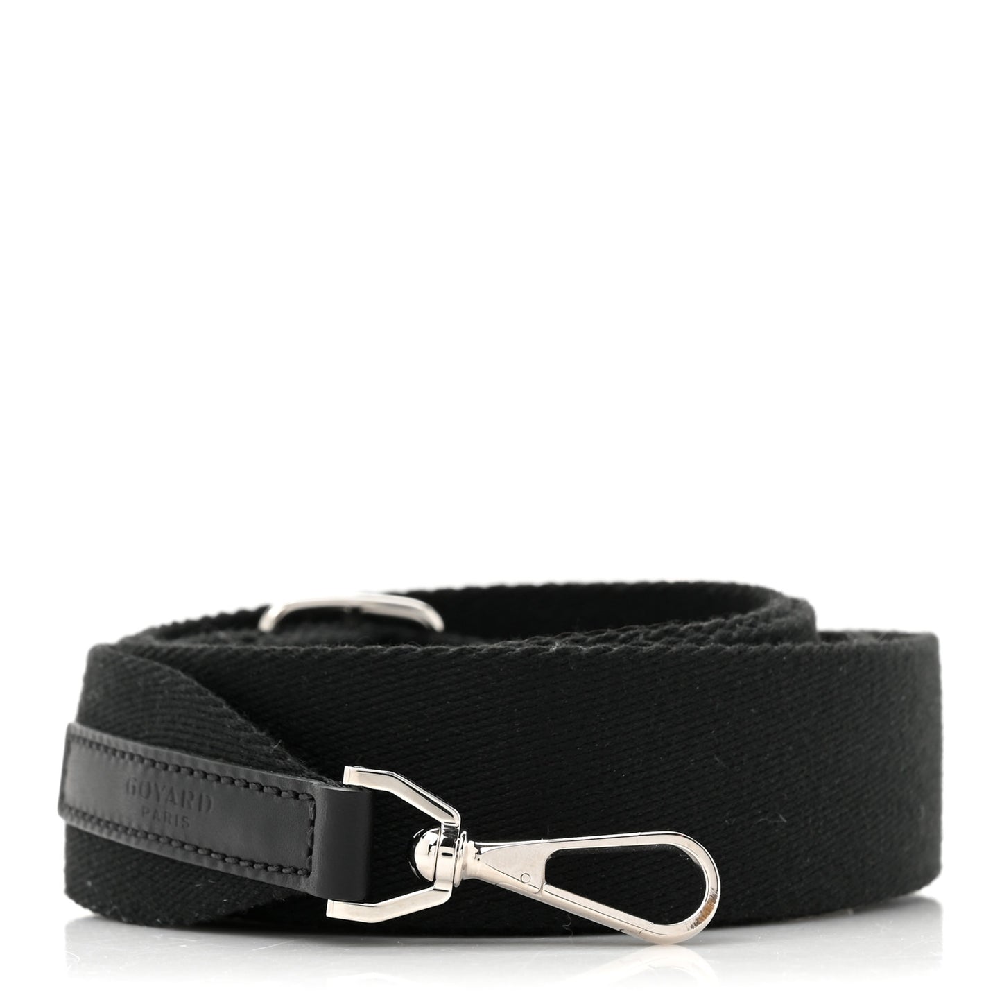 Canvas Calfskin Adjustable Shoulder Strap Black