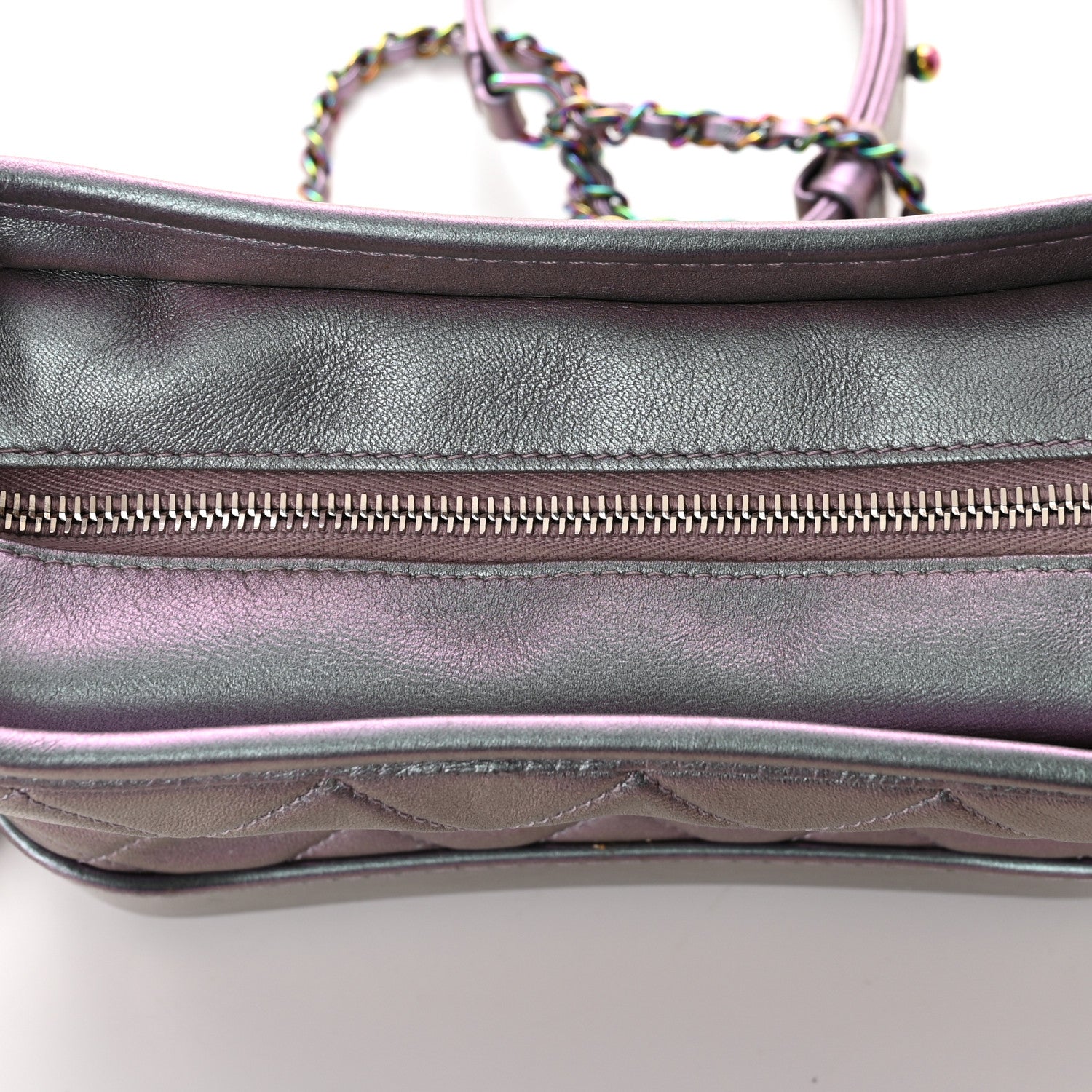 Chanel Iridescent Lambskin Calfskin Quilted Small Gabrielle Hobo Light Purple 13 of 13