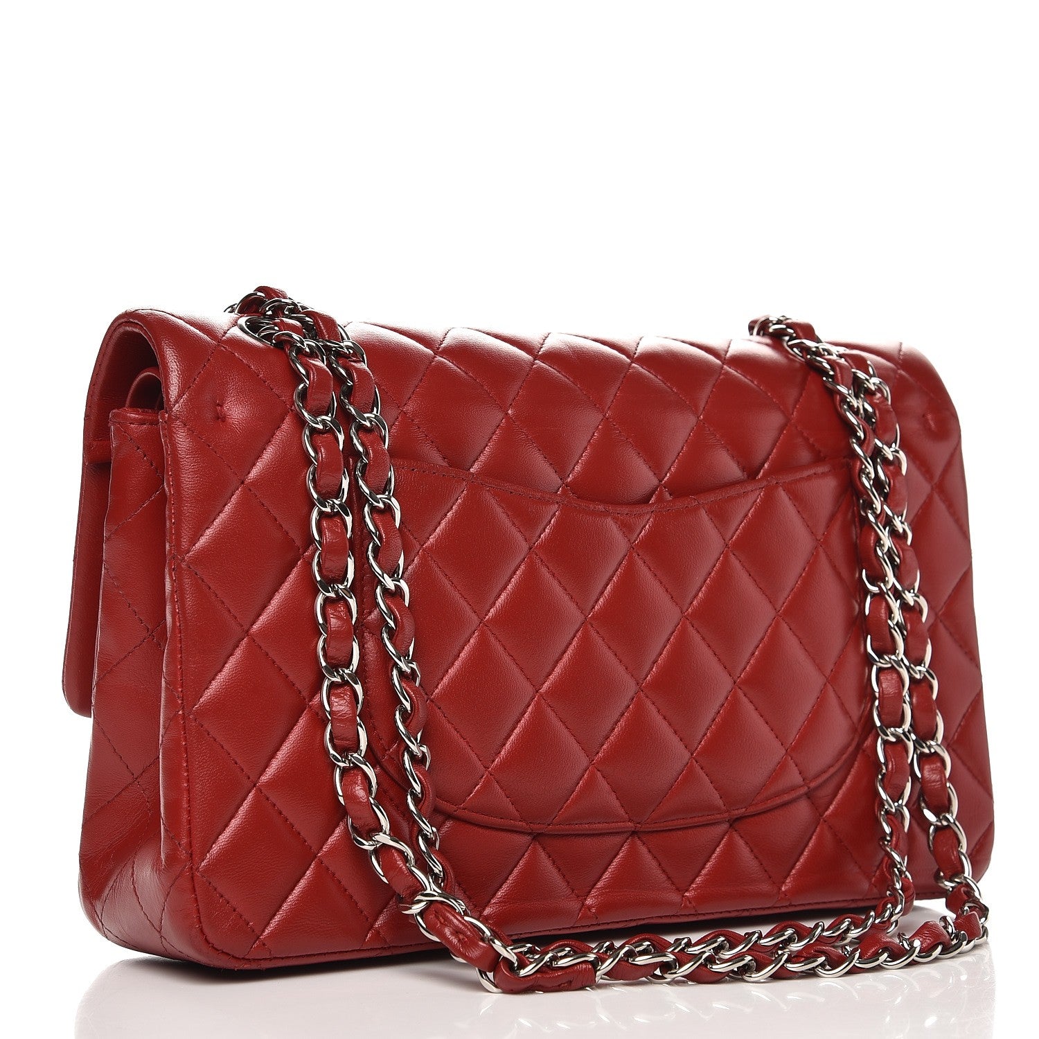 Chanel Lambskin Quilted Medium Double Flap Red 4 of 11