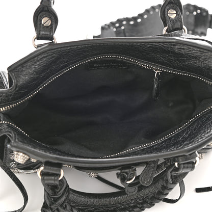 Balenciaga Agneau Arena Crystal Neo Cagole Handbag XS Black 5 of 11