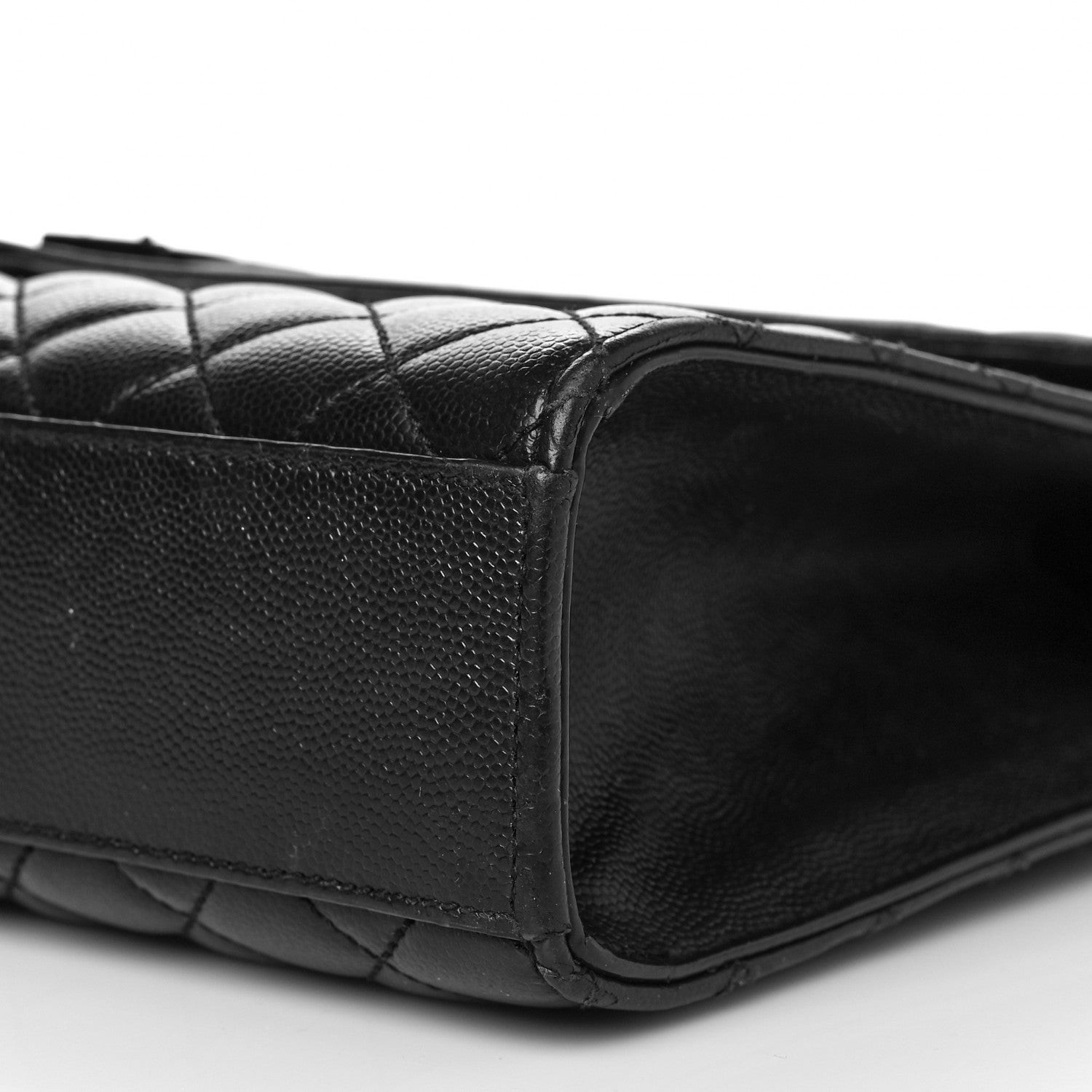 Saint Laurent Grain De Poudre Textured Mixed Matelasse Large Triquilt Monogram Monochrome Satchel Black 10 of 12