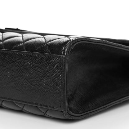 Saint Laurent Grain De Poudre Textured Mixed Matelasse Large Triquilt Monogram Monochrome Satchel Black 10 of 12